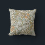 William Morris Golden Lily Blue Gold Classic Cushion<br><div class="desc">William Morris Golden Lily - Floral Antique Pattern - This is a photographic reproduction of an antique Victorian wallpaper by William Morris,  showing an antique damask paisley brocade pattern with golden lilies,  bluebell flowers,  daisies,  and swirling acanthus leaves.</div>