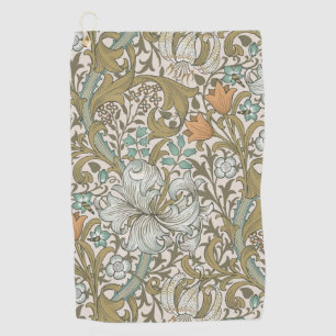 William Morris Golden Lily Blue Gold Classic Golf Towel
