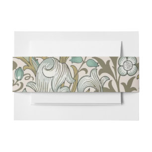 William Morris Golden Lily Blue Gold Classic Invitation Belly Band