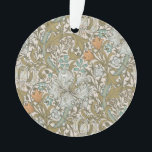 William Morris Golden Lily Blue Gold Classic Ornament<br><div class="desc">William Morris Golden Lily - Floral Antique Pattern - This is a photographic reproduction of an antique Victorian wallpaper by William Morris,  the famous arts and crafts designer,  called Golden Lily,  showing an antique damask paisley brocade pattern with golden lilies,  bluebell flowers,  daisies,  and swirling acanthus leaves.</div>