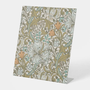William Morris Golden Lily Blue Gold Classic Pedestal Sign