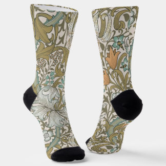 William Morris Golden Lily Blue Gold Classic Socks