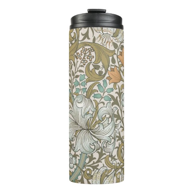 William Morris Golden Lily Blue Gold Classic Thermal Tumbler (Front)