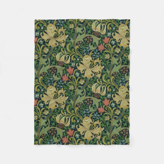 William Morris Golden Lily Fleece Blanket (Front)