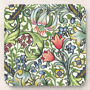 William Morris Golden Lily Floral Chintz Pattern Coaster