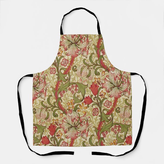William Morris Golden Lily Floral Pattern Apron (Front)
