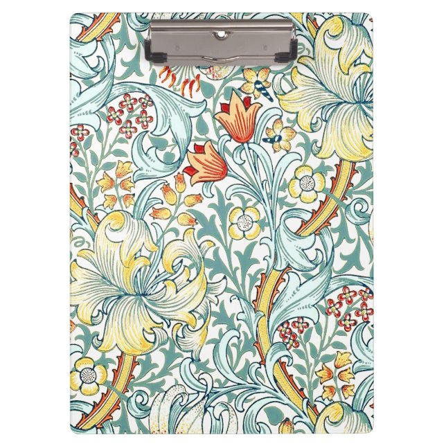 William Morris Golden Lily Floral Pattern Clipboard (Front)