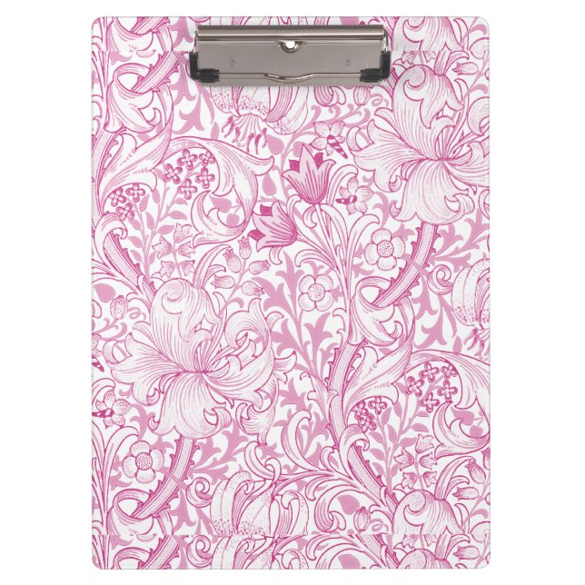 William Morris Golden Lily Floral Pattern Clipboard (Front)