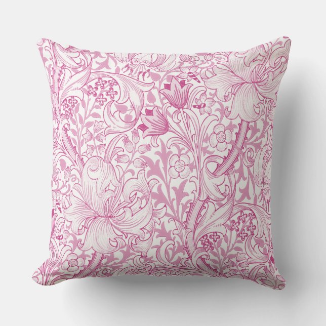 William Morris Golden Lily Floral Pattern Cushion (Front)