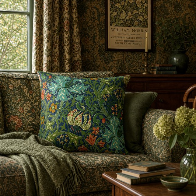 William Morris Golden Lily Floral Pattern Cushion (Creator Uploaded)