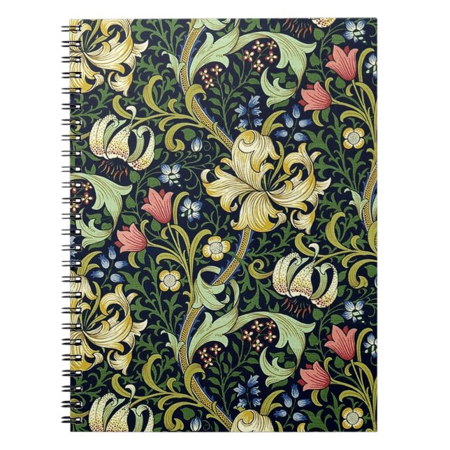 William Morris Golden Lily Floral Pattern Notebook (Front)