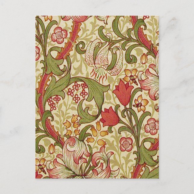 William Morris Golden Lily Floral Pattern Postcard (Front)