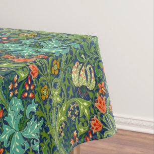 William Morris Golden Lily Floral Pattern Tablecloth