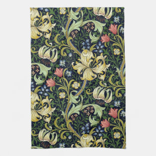 William Morris Golden Lily Floral Pattern Tea Towel