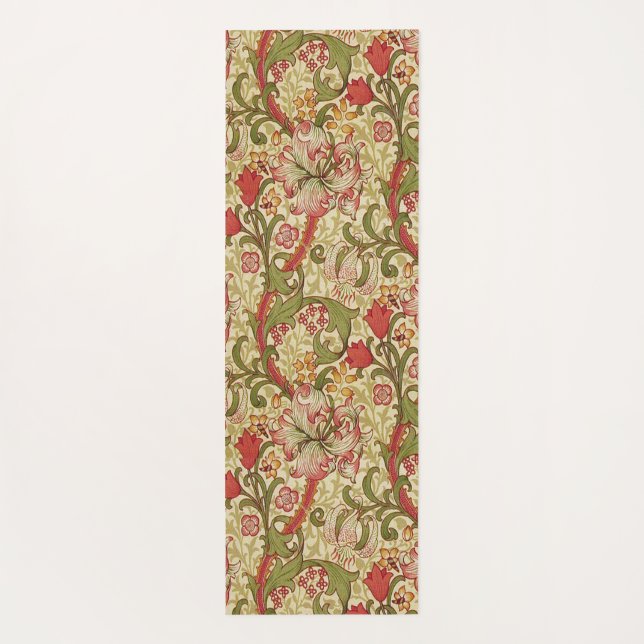 William Morris Golden Lily Floral Pattern Yoga Mat (Back)