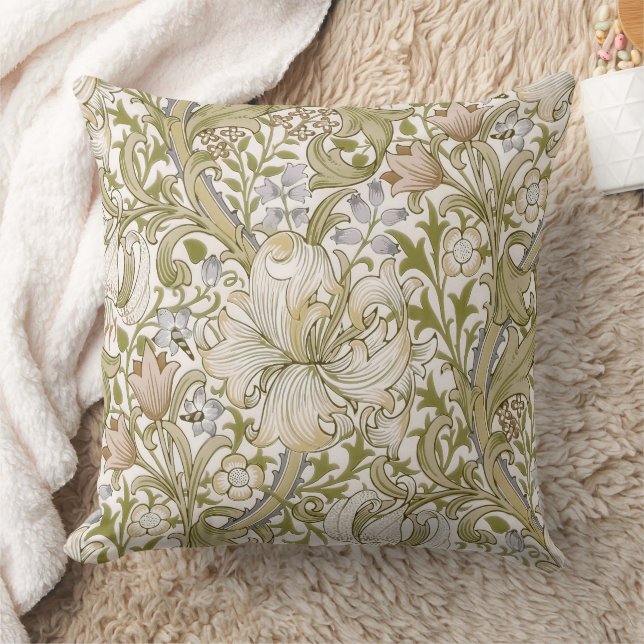 William Morris Golden Lily Garden Flower Classic Cushion (Blanket)