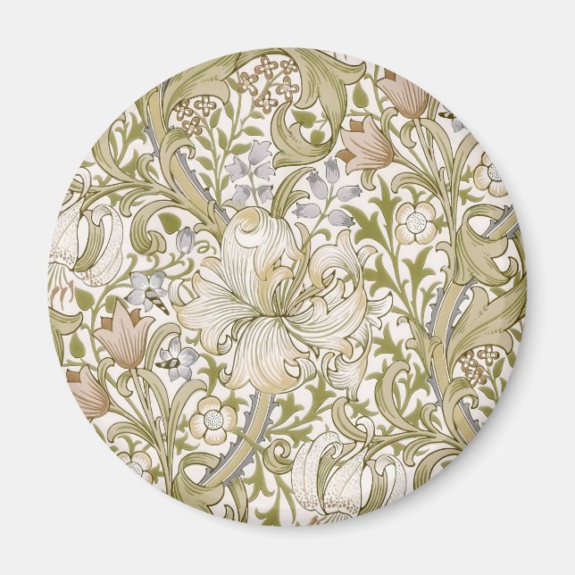 William Morris Golden Lily Garden Flower Classic Magnet (Front)