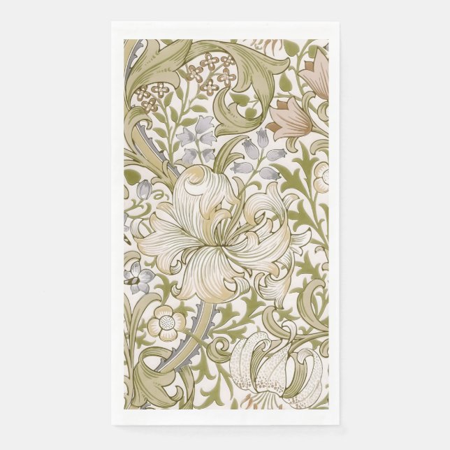 William Morris Golden Lily Garden Flower Classic Napkin (Front)