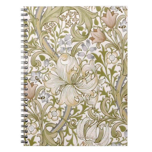 William Morris Golden Lily Garden Flower Classic Notebook (Front)