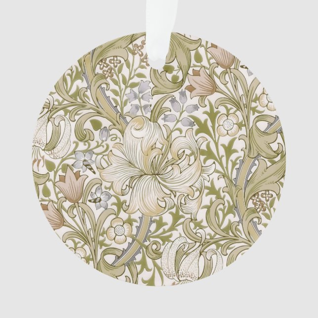 William Morris Golden Lily Garden Flower Classic Ornament (Front)