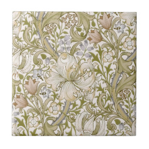 William Morris Golden Lily Garden Flower Classic Tile