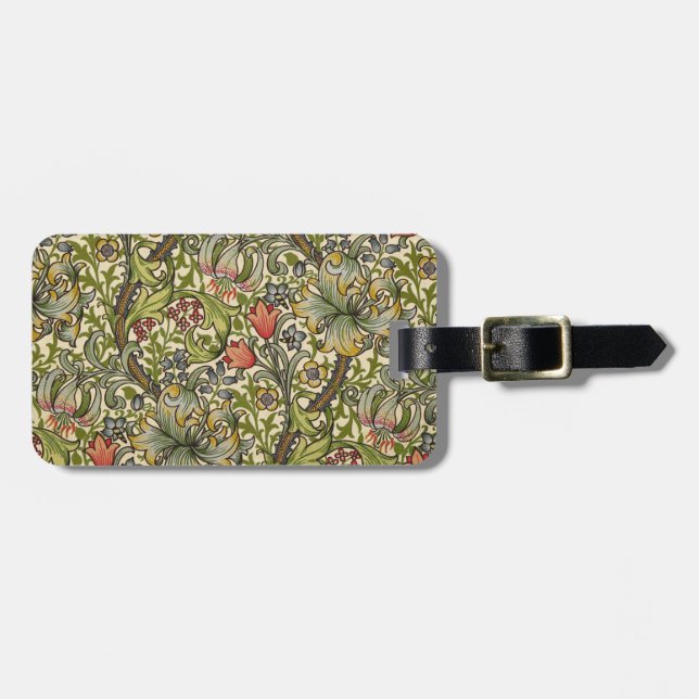 William Morris Golden Lily Luggage Tag (Front Horizontal)