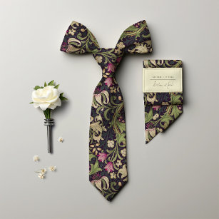 William Morris Golden Lily Purple Green Vintage Tie