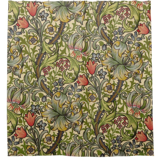 William Morris Golden Lily Shower Curtain (Front)