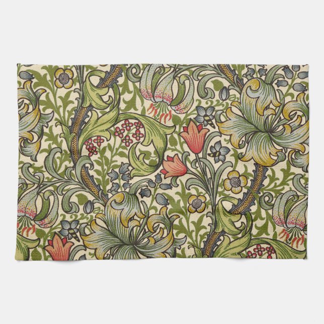 William Morris Golden Lily Tea Towel (Horizontal)