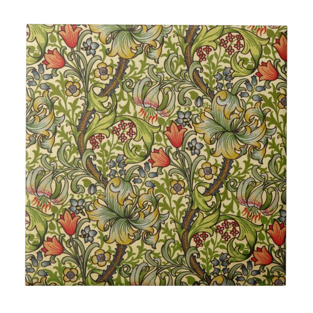 William Morris Golden Lily Tile (Front)