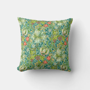 William Morris Golden Lily Vintage Floral Design Cushion