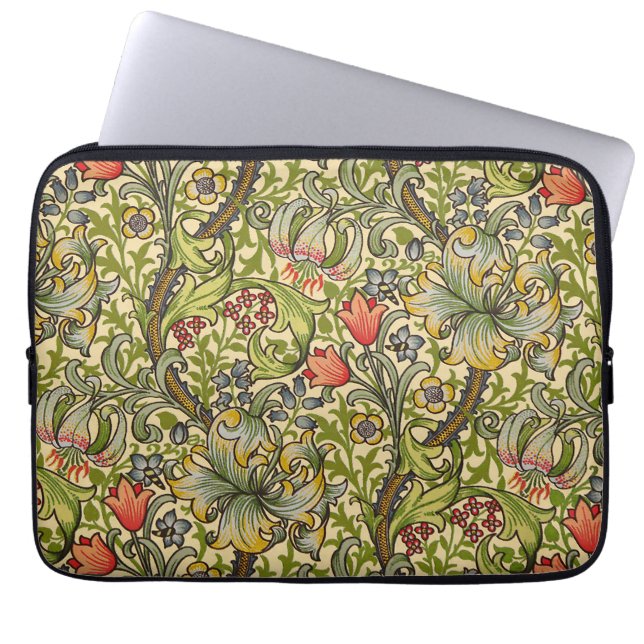 William Morris Golden Lily Vintage Floral Design Laptop Sleeve (Front)