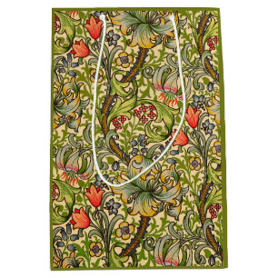 William Morris Golden Lily Vintage Floral Design Medium Gift Bag