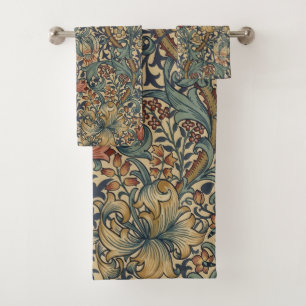 William Morris Golden Lily Vintage Pre-Raphaelite Bath Towel Set