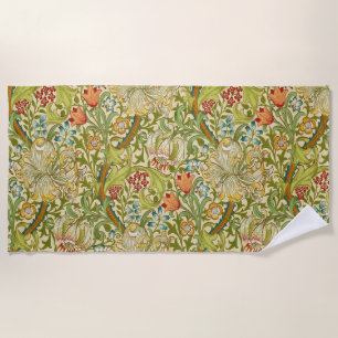 William Morris Golden Lily Vintage Pre-Raphaelite Beach Towel