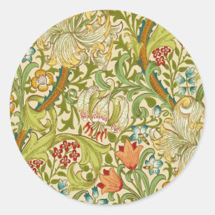 William Morris Golden Lily Vintage Pre-Raphaelite Classic Round Sticker