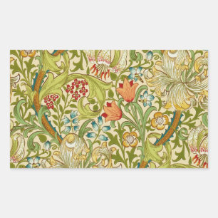 William Morris Golden Lily Vintage Pre-Raphaelite Rectangular Sticker
