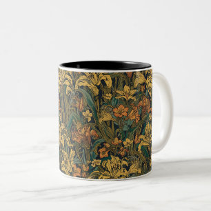 William Morris Golden Lily Vintage Pre-Raphaelite Two-Tone Coffee Mug