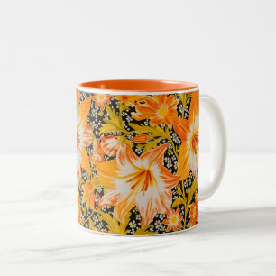 William Morris Golden Lily Vintage Pre-Raphaelite Two-Tone Coffee Mug