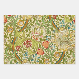 William Morris Golden Lily Vintage Pre-Raphaelite Wrapping Paper Sheet