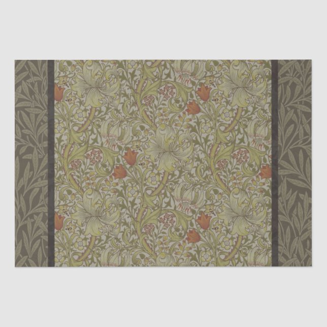 William Morris Golden Lily Willow Bough Pattern Tissue Paper (Front)