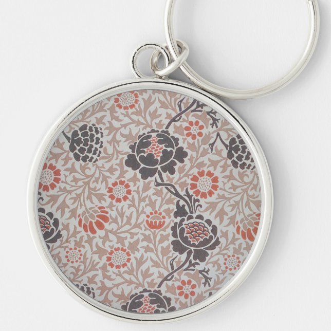 William Morris Grafton Botanic Art Design Key Ring (Front)