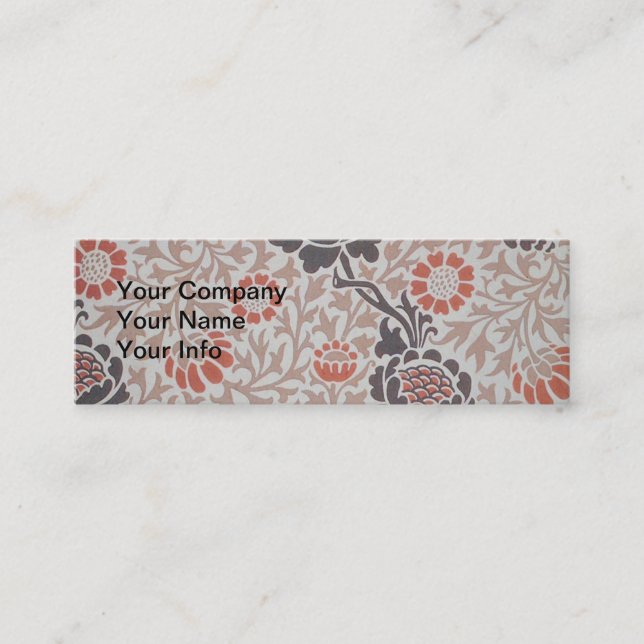 William Morris Grafton Botanic Art Design Mini Business Card (Front)