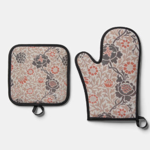 William Morris Grafton Botanic Art Design Oven Mitt & Pot Holder Set