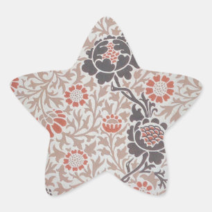 William Morris Grafton Botanic Art Design Star Sticker