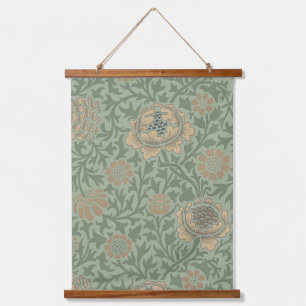 William Morris Grafton Floral Pattern Sage Green  Hanging Tapestry