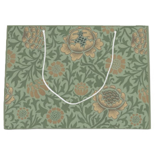 William Morris Grafton Floral Pattern Sage Green  Large Gift Bag