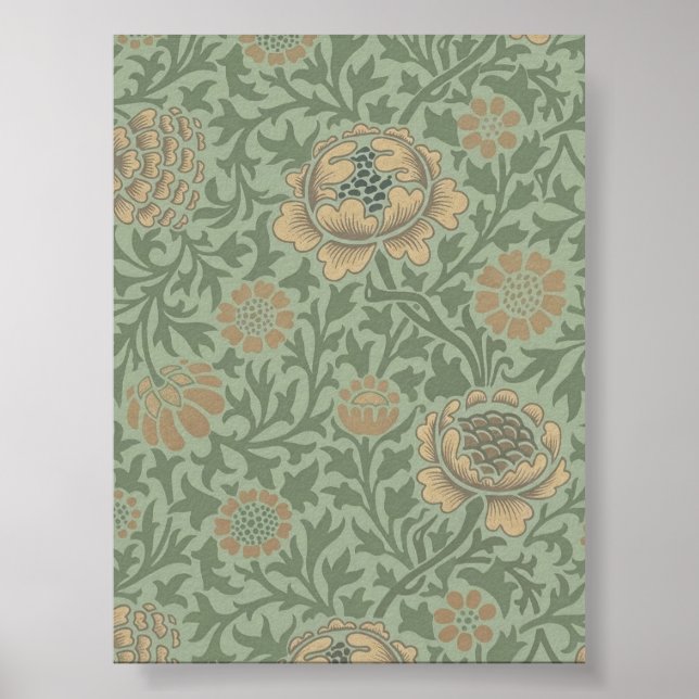 William Morris Grafton Floral Pattern Sage Green  Poster (Front)