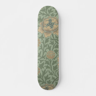 William Morris Grafton Floral Pattern Sage Green Skateboard