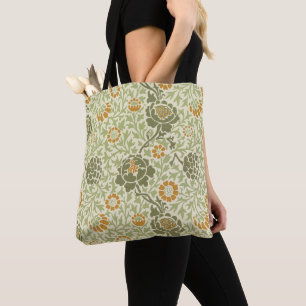 William Morris Grafton Sage Green Floral Pattern Tote Bag